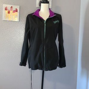 Fly Racing black & purple fleece lined athletic winter jacket